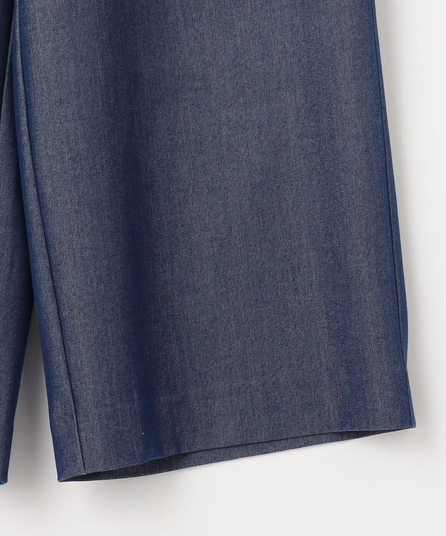 ANY SIS 【洗える】ベルトポイントワイド パンツ シャンブレーブルー