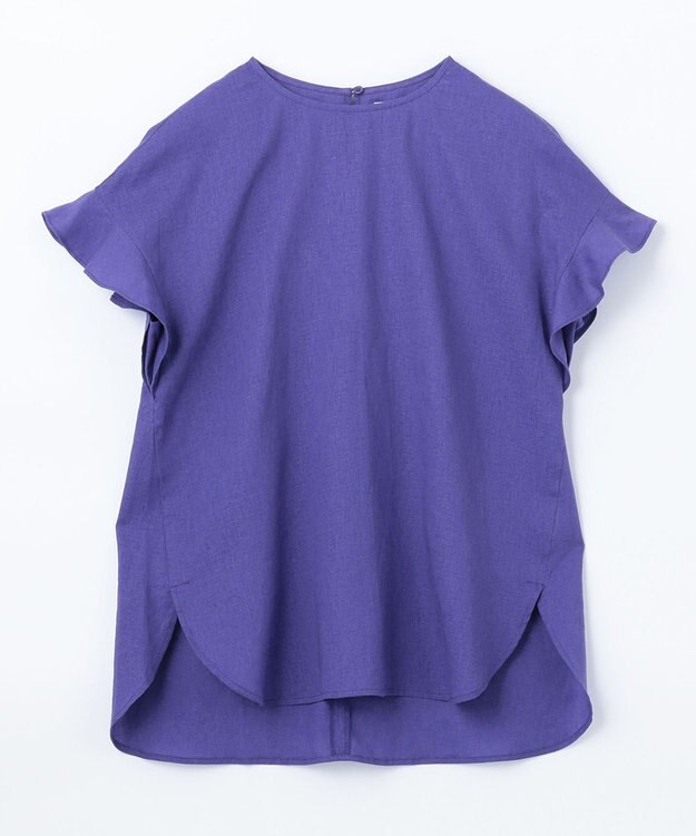 ANY 【洗える】ライトリネンクロスフレアスリーブ ブラウス バイオレット