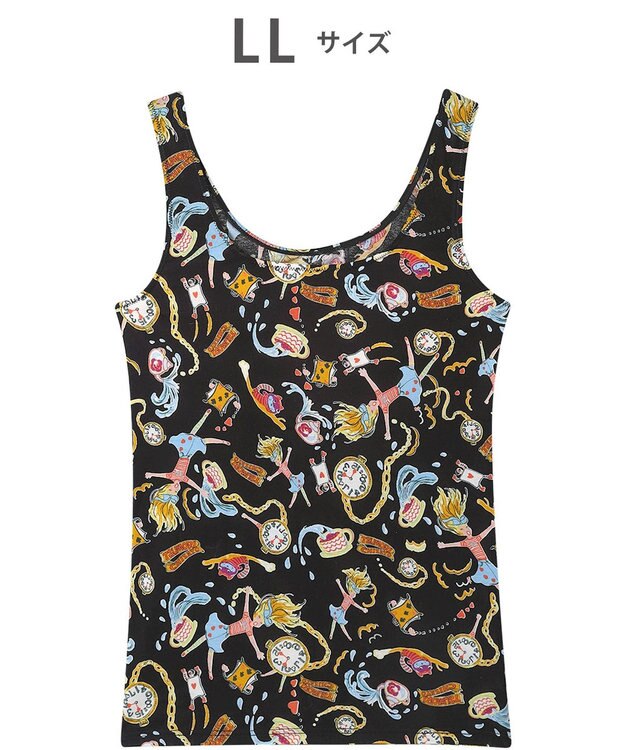 tsumori chisato SLEEP ツモリチサト インナー 綿混ベア天竺素材(身生地) パッド付き ノースリーブ タンクトップ レディース UCX565/ワコール ブラック