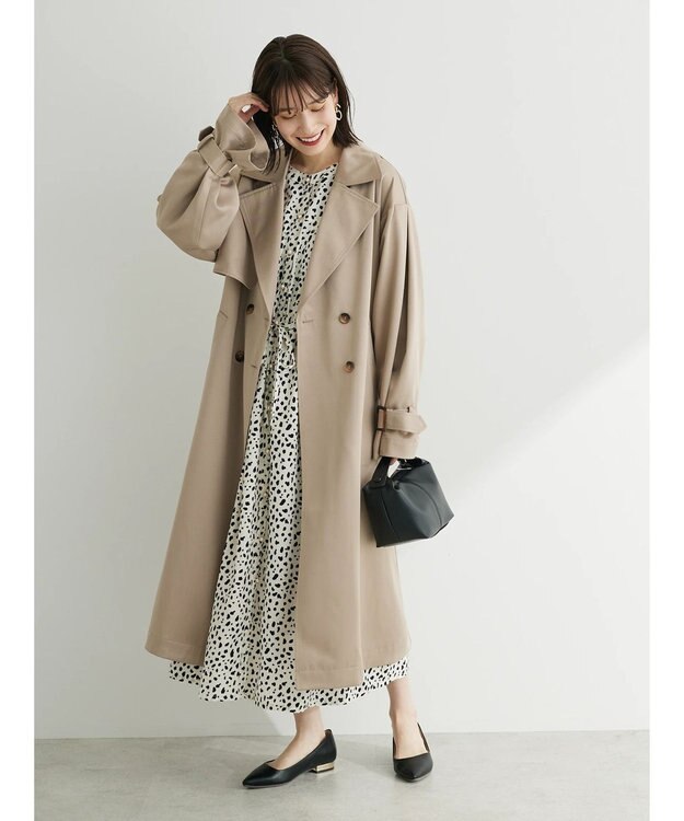 Green Parks ・Ｐｅｔｉｔ　Ｆｌｅｕｒボリュームスリーブトレンチコート Gray Beige