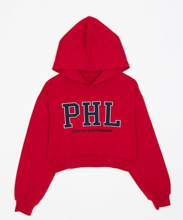 WEGO グラフィックショートプルパーカー レッド