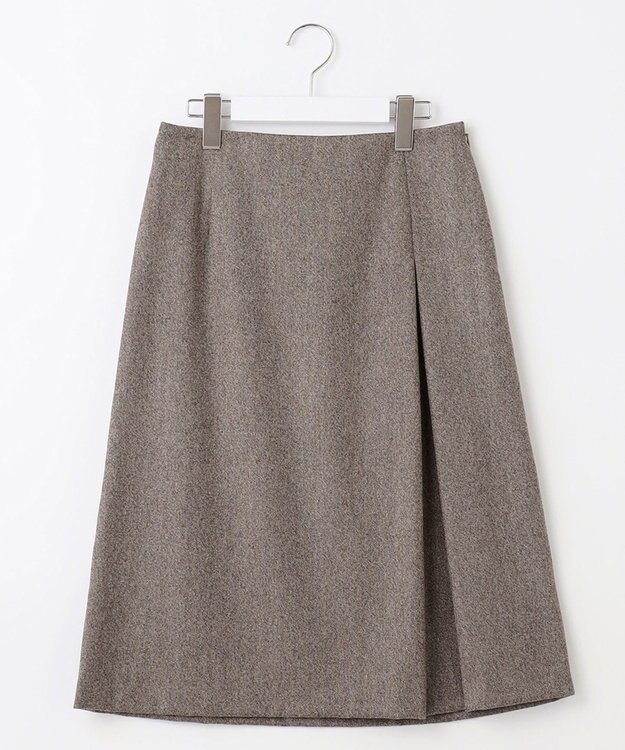 J.PRESS LADIES 【セットアップ対応】ウールストレッチツイード スカート ダークブラウン系