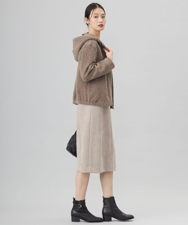 J.PRESS LADIES 【WEB限定カラーあり】パイルジャージー ジップアップ パーカー 【WEB限定】モカ系