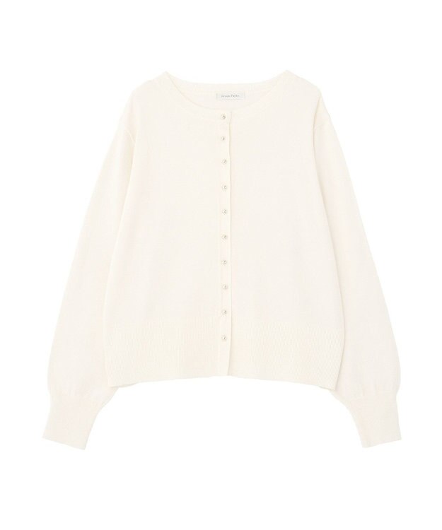 Green Parks 金釦コンパクトニットカーディガン White