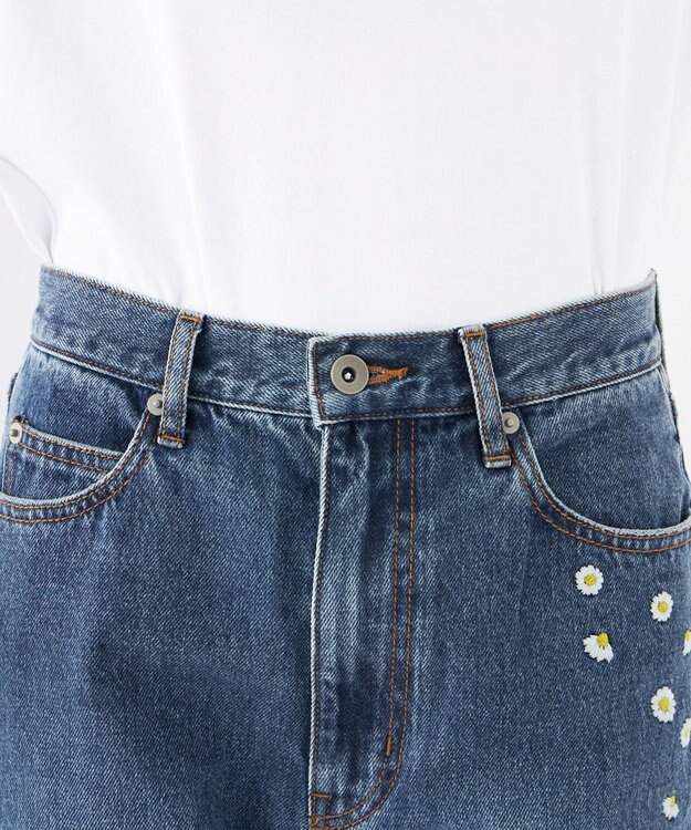 OP／FILA 【OP】刺繍付き美脚シルエットデニム ブルー