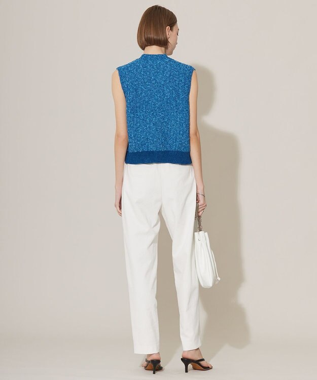 ICB 【洗える】 カラーニットツイード ベスト ブルーミックス系