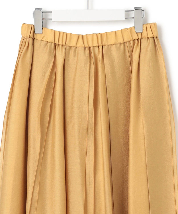 23区 【洗える】ソフトオーガンジー タック スカート イエロー系