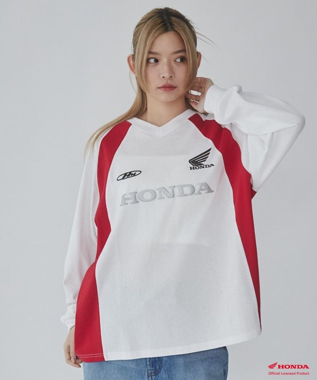 WEGO 【ユニセックス着用ITEM】別注HondaグラフィックT（LS） ホワイト