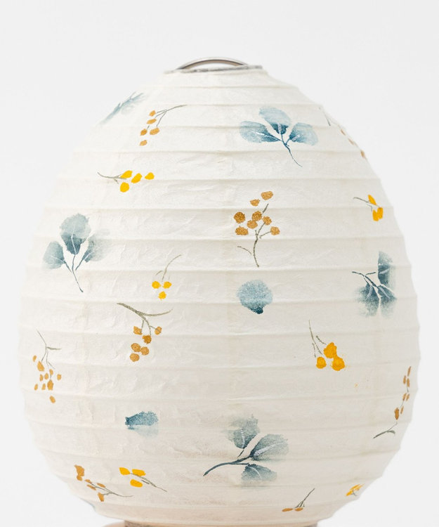 ちょうちん堂 【あかり道】〈手書絵付〉ユーカリモモザ ちょうちん ライト ホワイト