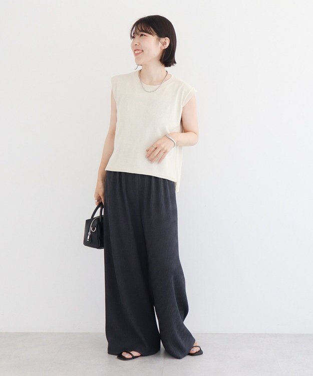 Green Parks ・Ｐｅｔｉｔ　Ｆｌｅｕｒ　ノースリリネンライクニット Light Beige