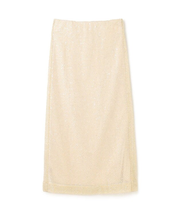 GRACE CONTINENTAL メッシュスパンコールタイトスカート ゴールド