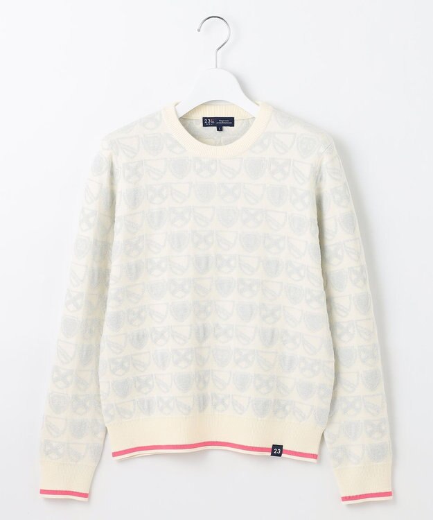 23区GOLF 【WOMEN】エンブレムジャガード ニット ホワイト系5