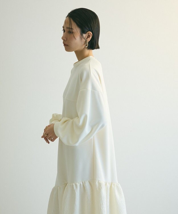 Green Parks ａ．切り替えジャガードワンピース White