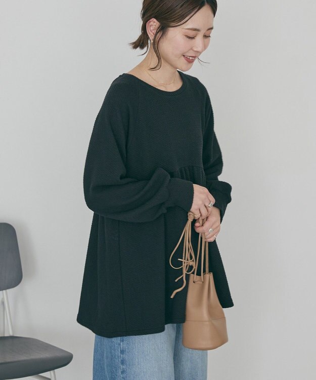 AMERICAN HOLIC フクレジャガードペプラムプルオーバー Black