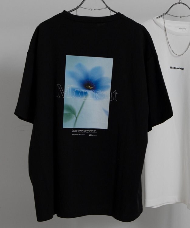 WEGO 【機能T】アクセ付きフォトグラフィックT（SS） ブラック