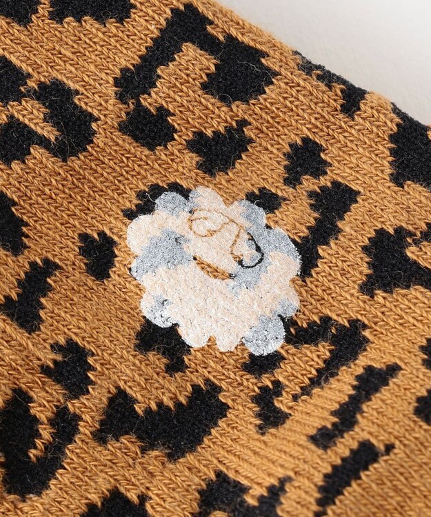 PW CIRCULUS 【MEN】【土踏まずをサポート】ロゴ ミドルソックス レオパード