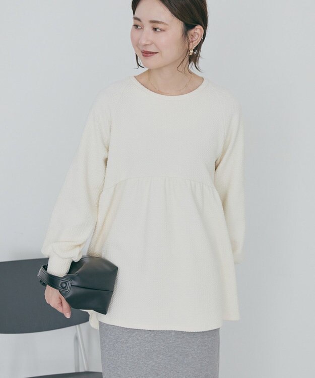 AMERICAN HOLIC フクレジャガードペプラムプルオーバー Ivory