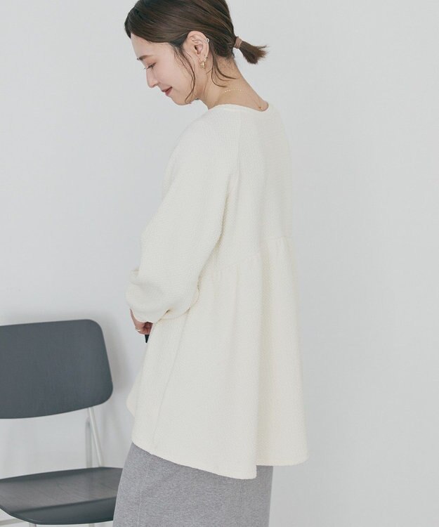 AMERICAN HOLIC フクレジャガードペプラムプルオーバー Ivory