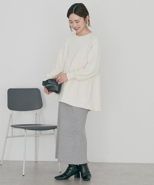 AMERICAN HOLIC フクレジャガードペプラムプルオーバー Ivory