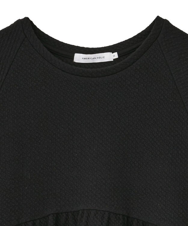 AMERICAN HOLIC フクレジャガードペプラムプルオーバー Black