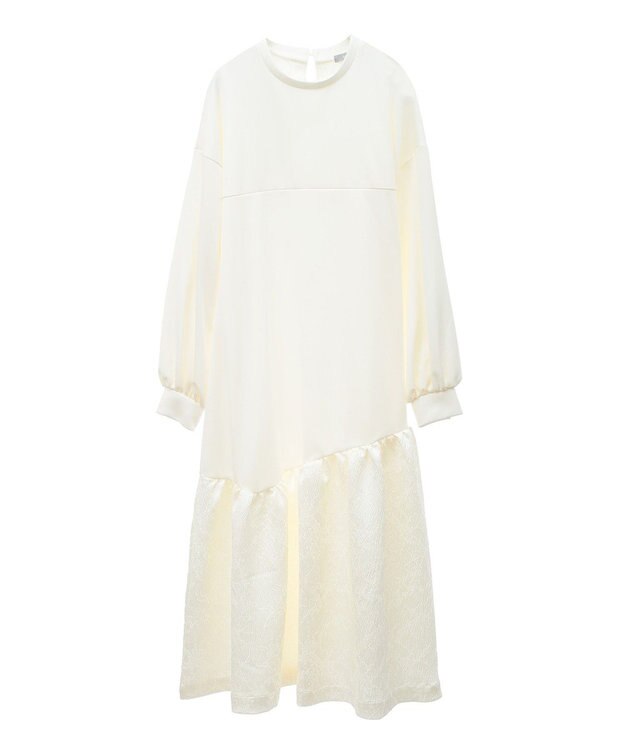 Green Parks ａ．切り替えジャガードワンピース White