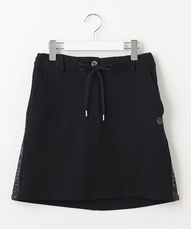 PW CIRCULUS 【WOMEN】【洗える/帯電防止/ストレッチ】ロゴ サイドライン スカート ブラック系