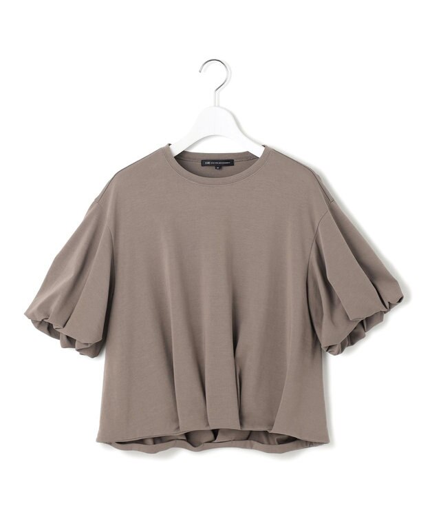 23区 【WEB&一部店舗限定/接触冷感】ツイストコットンプレーティング バルーンスリーブ カットソー ブラウン系