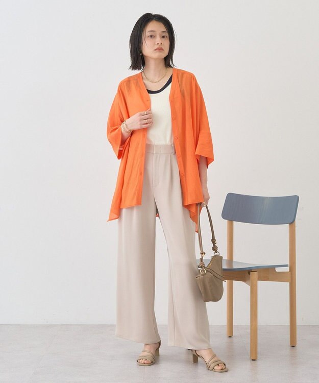 AMERICAN HOLIC Vネックポンチョシャツ Orange