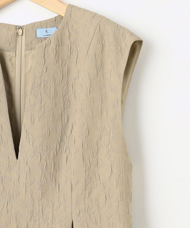 組曲 フラワーラメジャカード ジャンパースカート ベージュ系