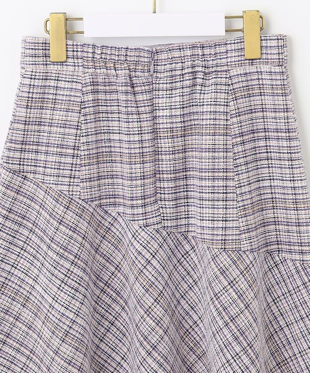 ANY SIS 【洗える】ライトツイード調 スカート ラベンダーMIX