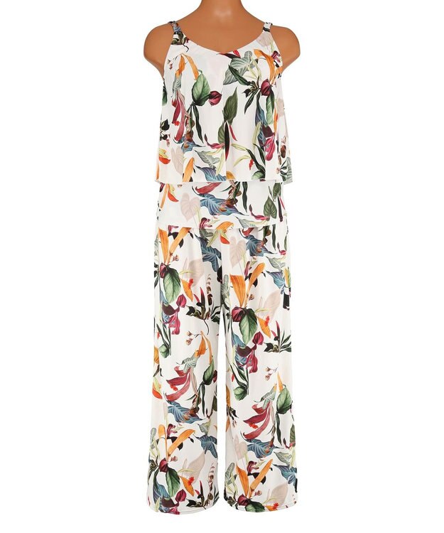 San-ai Resort（三愛水着楽園） ロングパンツセット　9M・11L　【Coral veil（コーラルヴェール）】 ホワイト