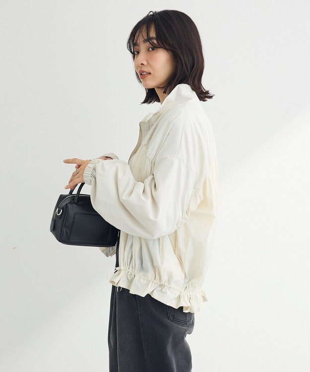 Green Parks ギャザーナイロンブルゾン Off White