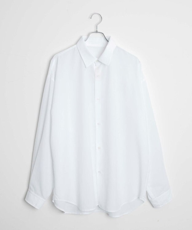 WEGO 【ユニセックス着用ITEM/SMLサイズ展開/冷房対策/紫外線対策】シアーBIGシャツ ホワイト