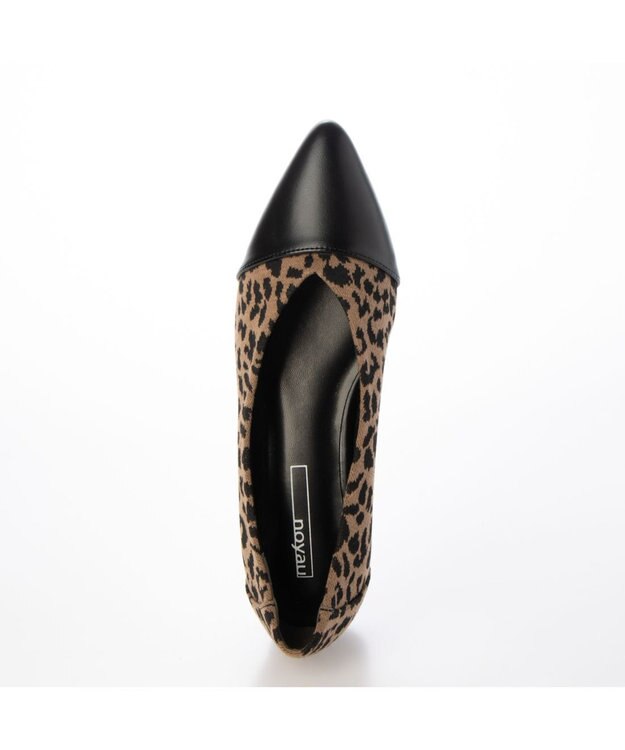 MODE ET JACOMO <noyau>ポインテッドトゥコンビデザインパンプス ベージュキジ