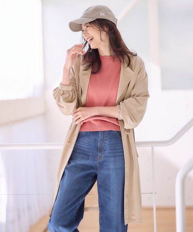 ANY 【洗濯機可/UVケア/接触冷感】ドロストピケカーディガン ベージュ