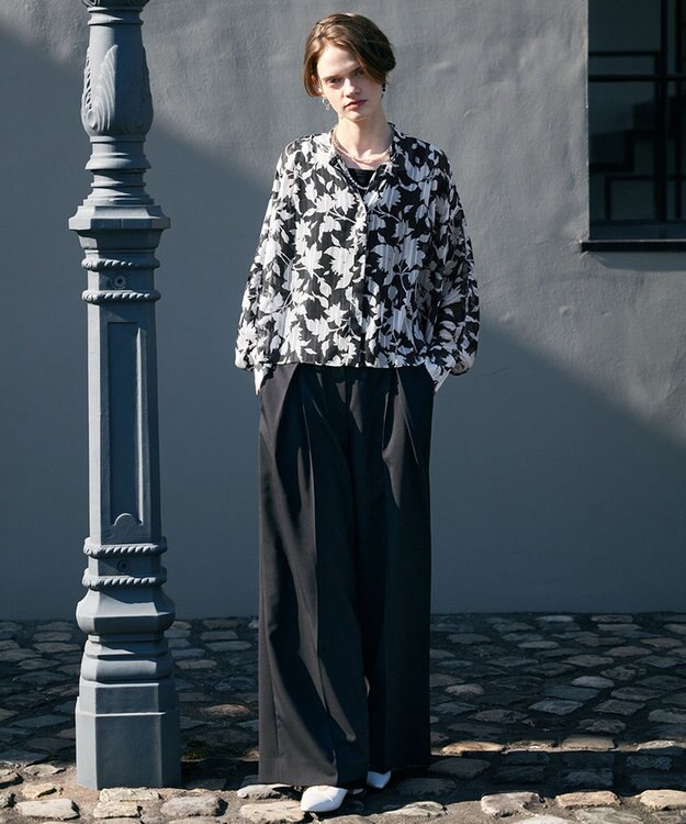 ICB ドライクールトロ クロスタックワイドパンツ ブラック