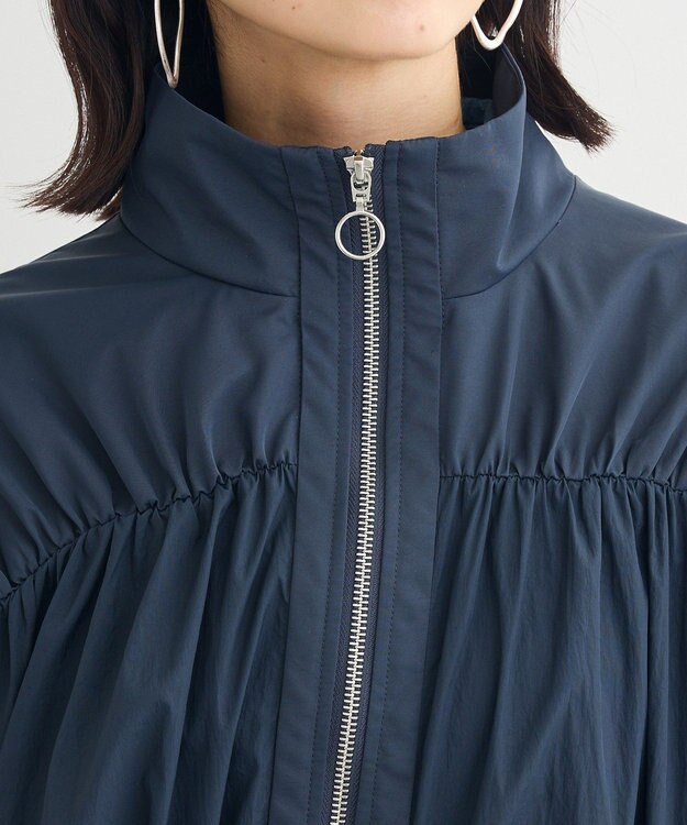 Green Parks ギャザーナイロンブルゾン Navy