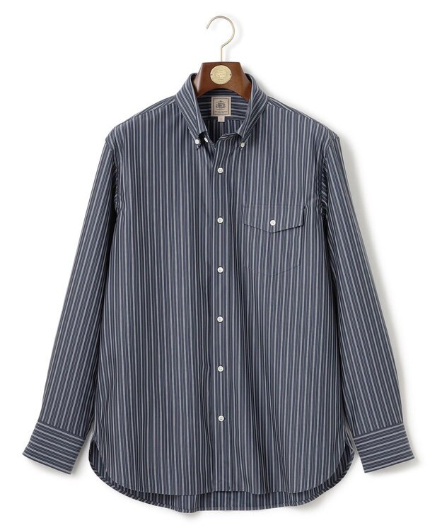 J.PRESS MEN KANEMASA マルチストライプジャージ シャツ ネイビー系1