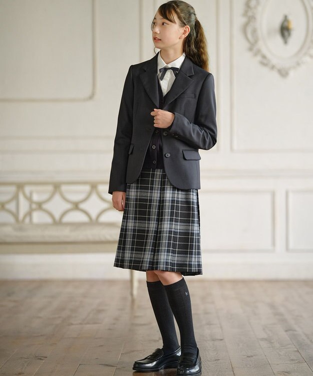 組曲 KIDS 【150-170㎝】リボン付き ブラウス オフホワイト系