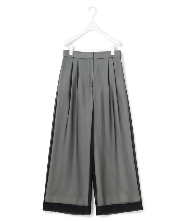 ICB 【洗える】 シアーレイヤードパンツ ブラック系