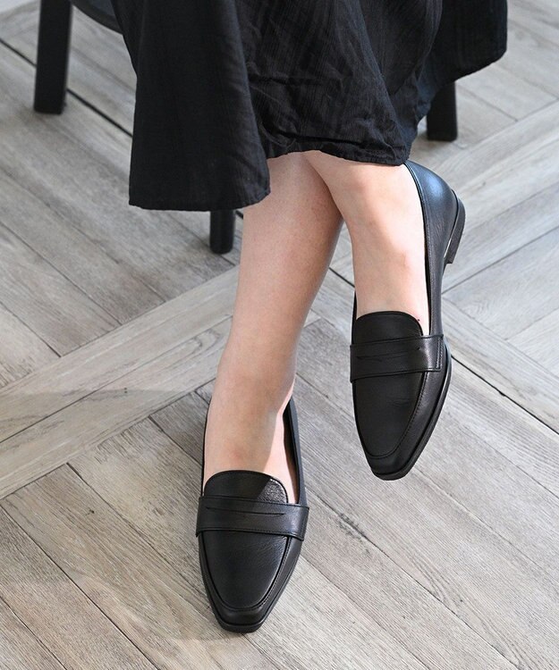 APOM 日本製 晴雨兼用スクエアトゥコインローファー15＜CRAHUG限定＞ ブラック