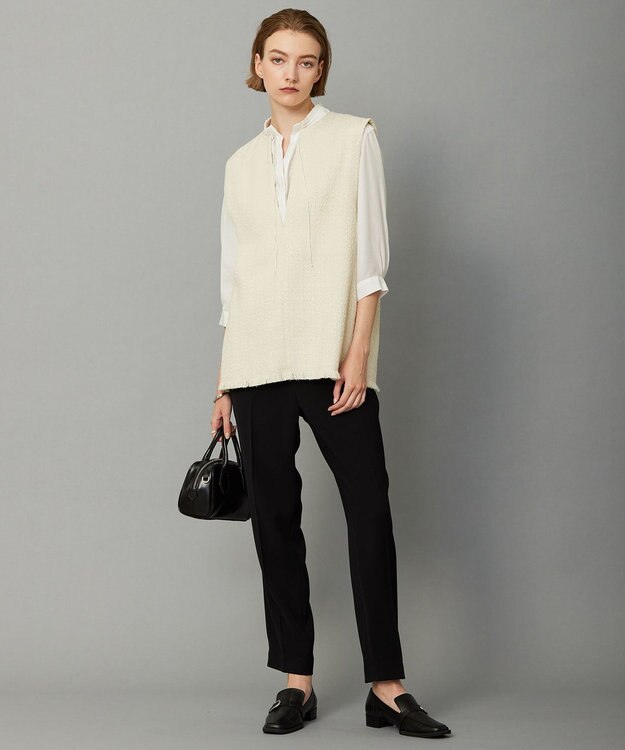 ICB スラブヤーンツイード ベスト トープ系