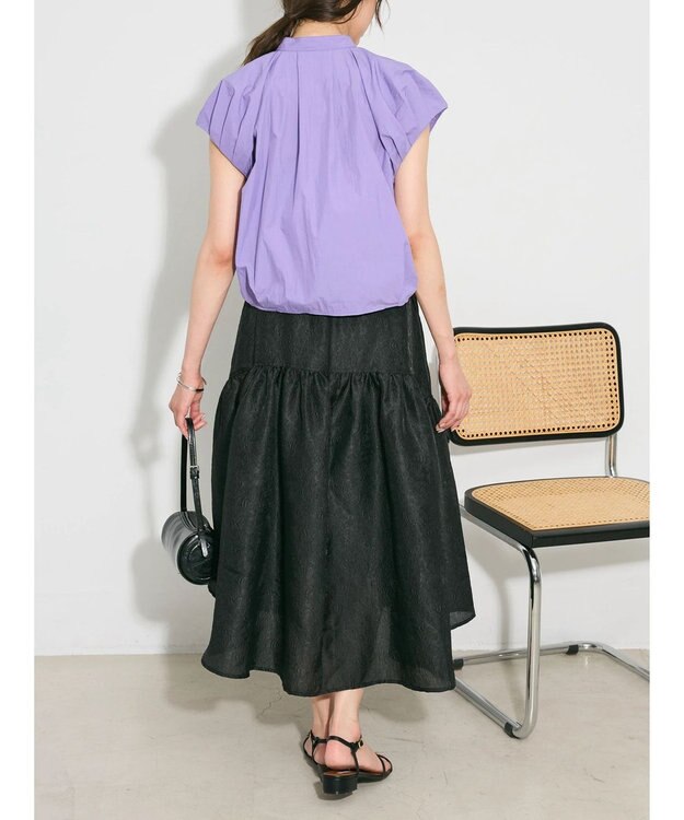 Green Parks タックデザインショート丈シャツ Purple