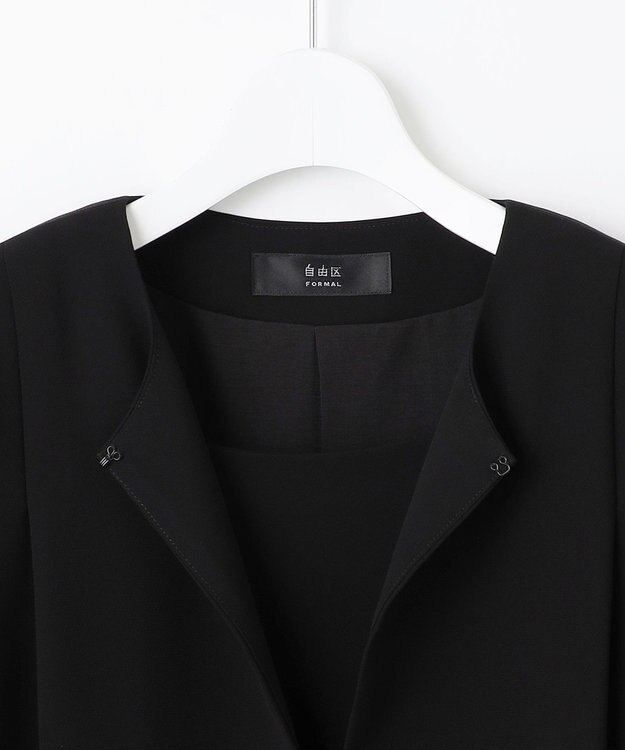 自由区 FORMAL 【洗える】セオアルファバラシャ ウォッシャブル ワンピース ブラック系