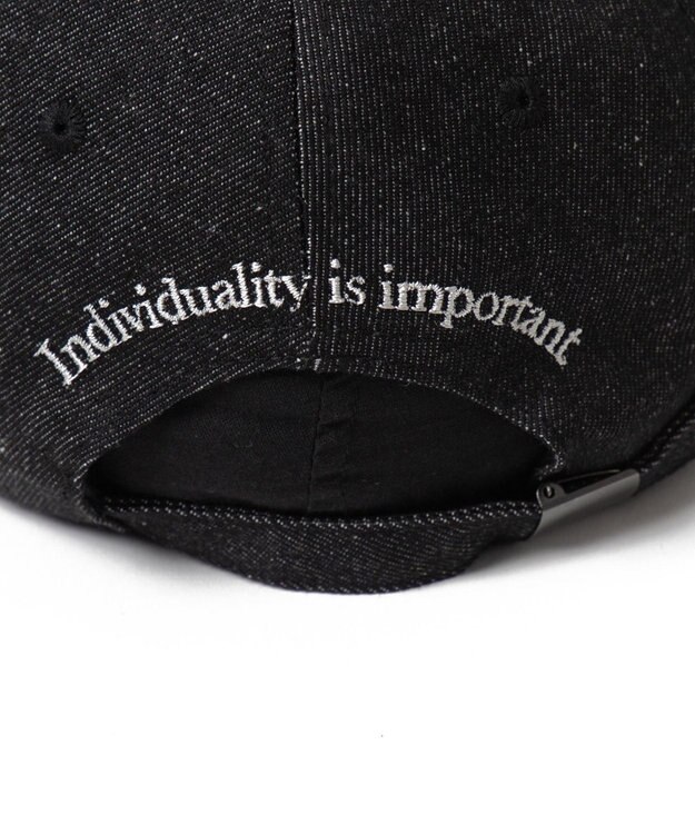 WEGO フロントバック刺繍キャップ デニムブラック