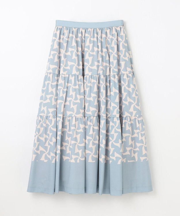 GRACE CONTINENTAL リボンプリントスカート ブルー