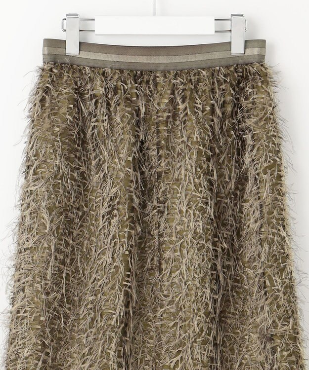 自由区 L 【カタログ掲載】フェザージャカード スカート カーキ