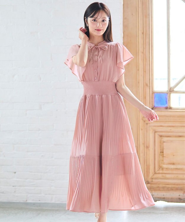 Feroux 【大好評につき新色・追加決定！】ウエストシャーリングデシン ワンピース ピンク系