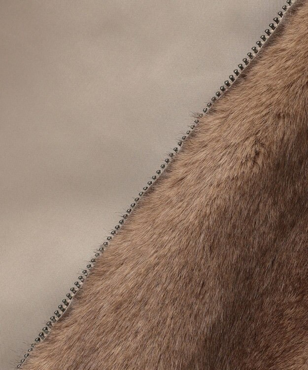 ICB 【洗える】ミンクライクファー フーディジレ コート モカ