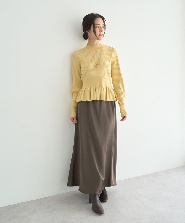 YECCA VECCA 金釦ペプラムニット Yellow